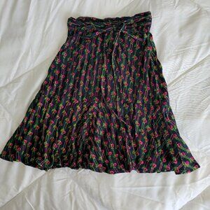 Vintage from the 1970's Boho Floral Skirt with Tie, Size 5/6